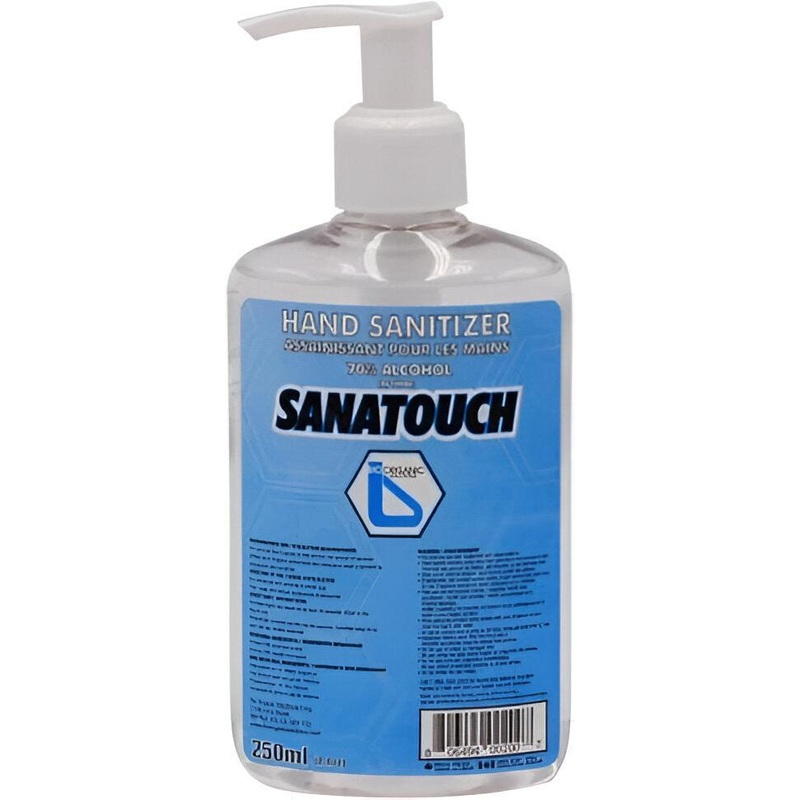 Bio Organic Solutions - Sanatouch Hand Sanitizer With Pump, 250ml/bt, 12bt/cs - 215143