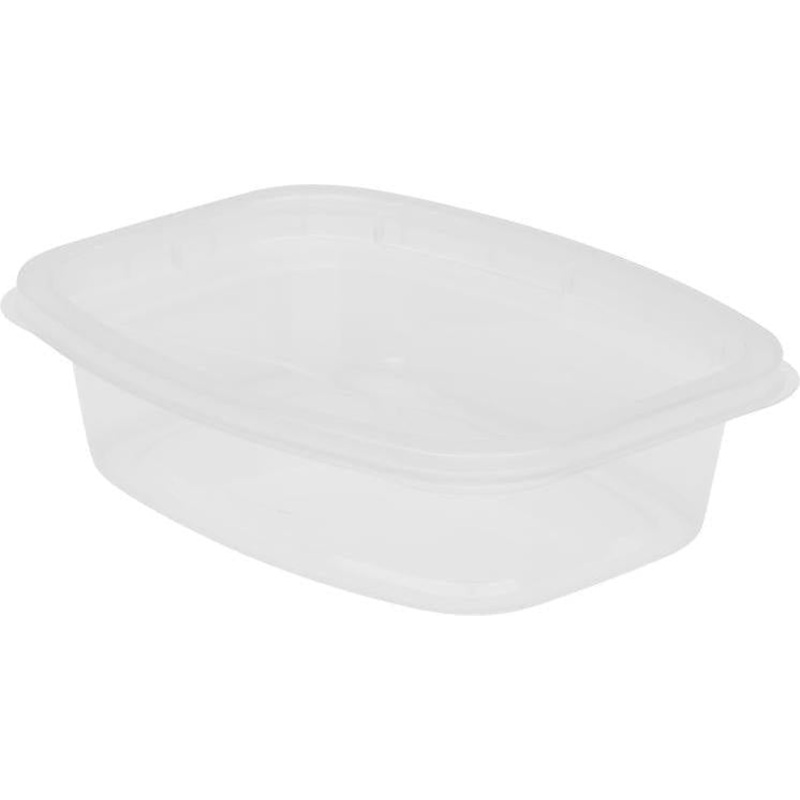 Cube Packaging - 12" X 9" X 3", 84 Oz White Rectangular Container Combo, 100/Cs - CUBCR1284W