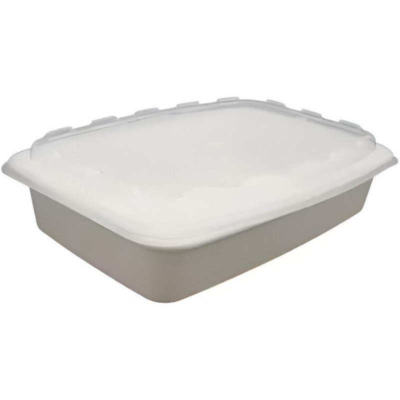 Cube Packaging - 8" X 6" X 2", 38 Oz White Rectangular Container Combo, 150/Cs - CUBCR938W