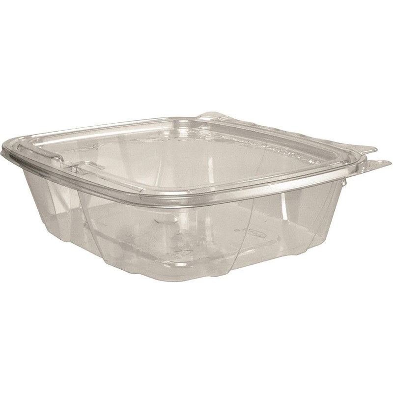 Dart Container - 7.1" x 6.4" x 1.9", 24 Oz RPET Flat Container With Flat Lid, 200/Cs - 245086