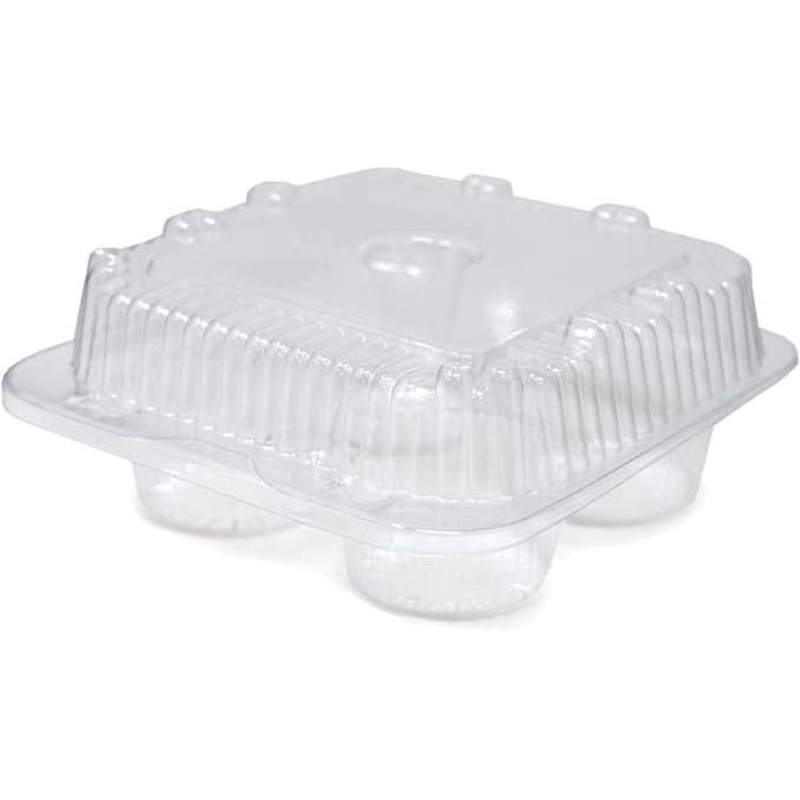 Detroit Forming - 6.75" x 2.8" Plastic Cupcake/Muffin Hinged Container, 250/Cs - DFILBH6404