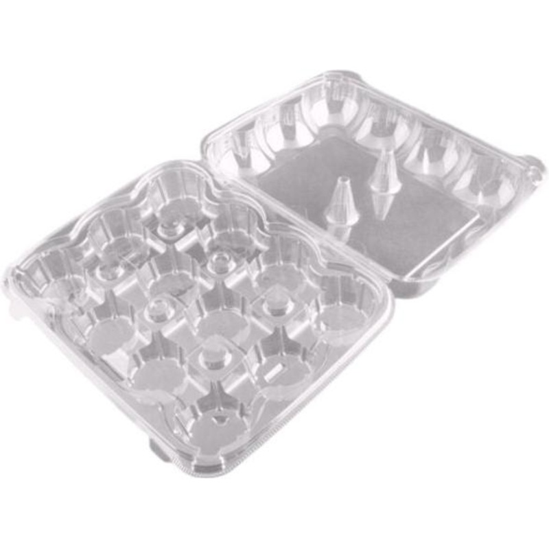 Detroit Forming - Clear 12 Compartment Hinged High Dome Cupcake Container, 100/Cs - DFILBH9222
