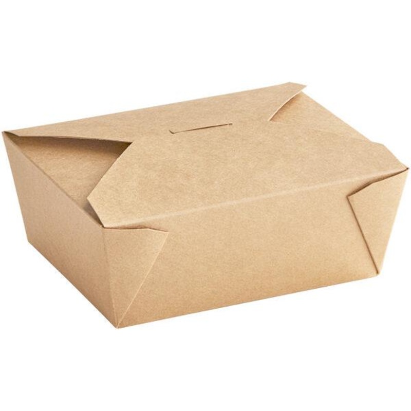EB Box - 6" x 4.75" x 2.5" #8 Kraft PamPak Take Out Container, 300/Cs - EB5817AECO