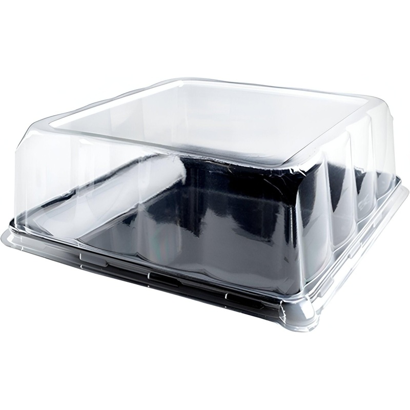Fineline Settings - 10" X 10" PETE Square Dome Lid, 50/Cs - FNLDDSQ1010L
