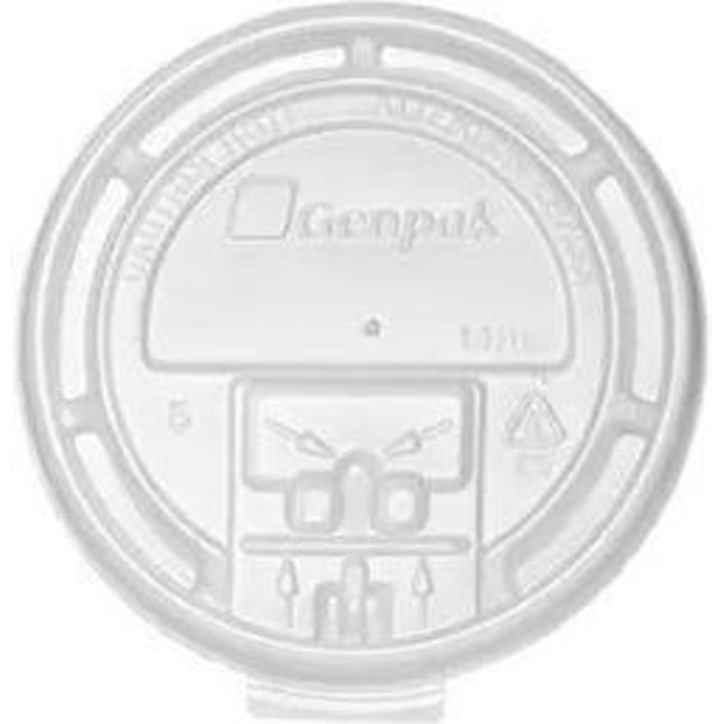 Genpak - 10 Oz - 20 Oz White Hot Drink Flat Lid, 1000/Cs - 29519381