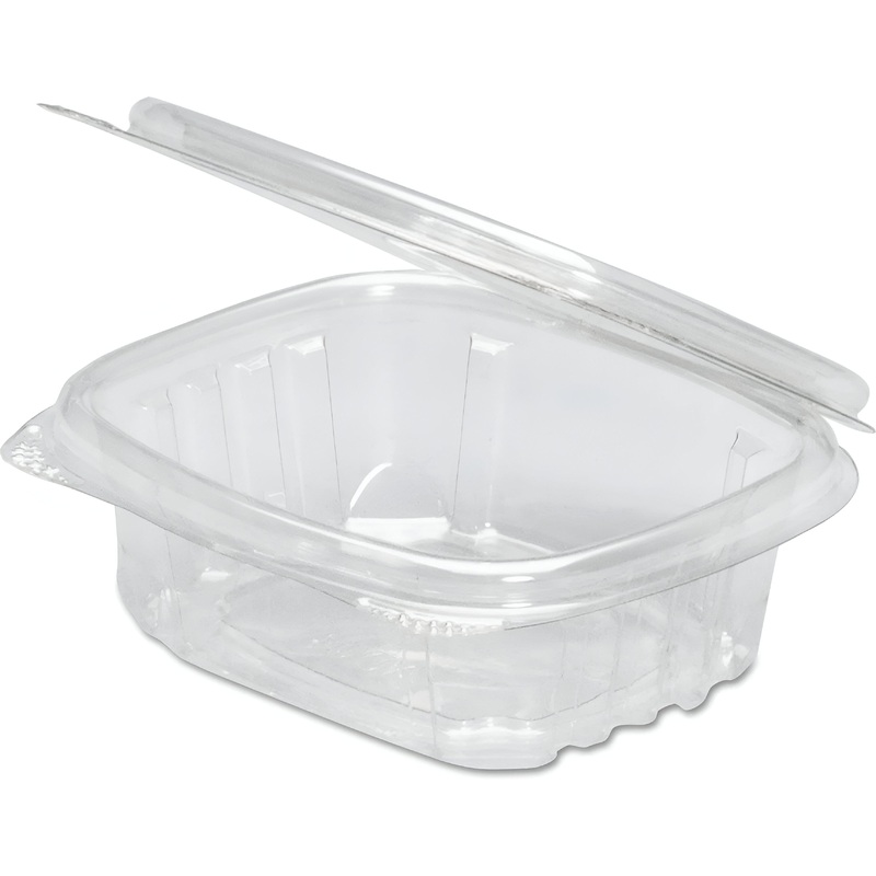 Genpak - 4.25" x 3.63" x 1.25", 4 Oz Plastic Hinged Deli Container, 400/Cs - 2353072