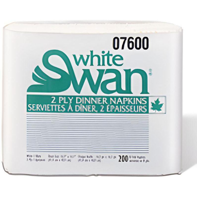 Kruger Products - 7600 1/8 Fold 2 Ply White Dinner Napkin Swan, 2400/Cs - KRU07600