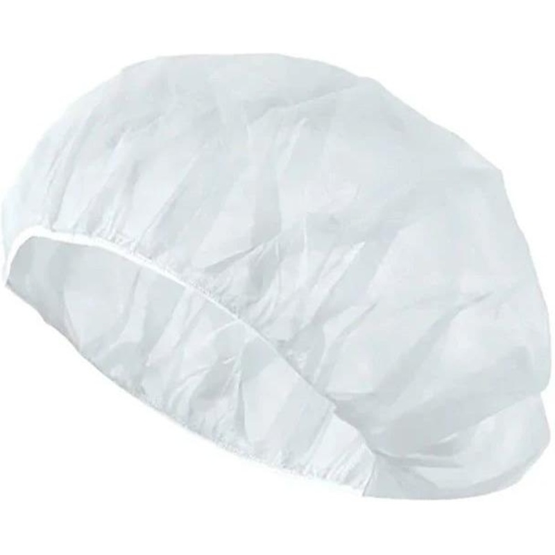 Latoplast - 21" White Polypropylene Folded Bouffant Cap, 100/pk - LTP028V21WW