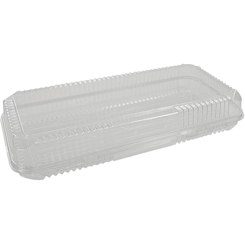 Pactiv Evergreen - 13.5" x 6.875" x 2.75" PET Hinged Lid Danish Container, 100/Cs - PCYCAH30250000