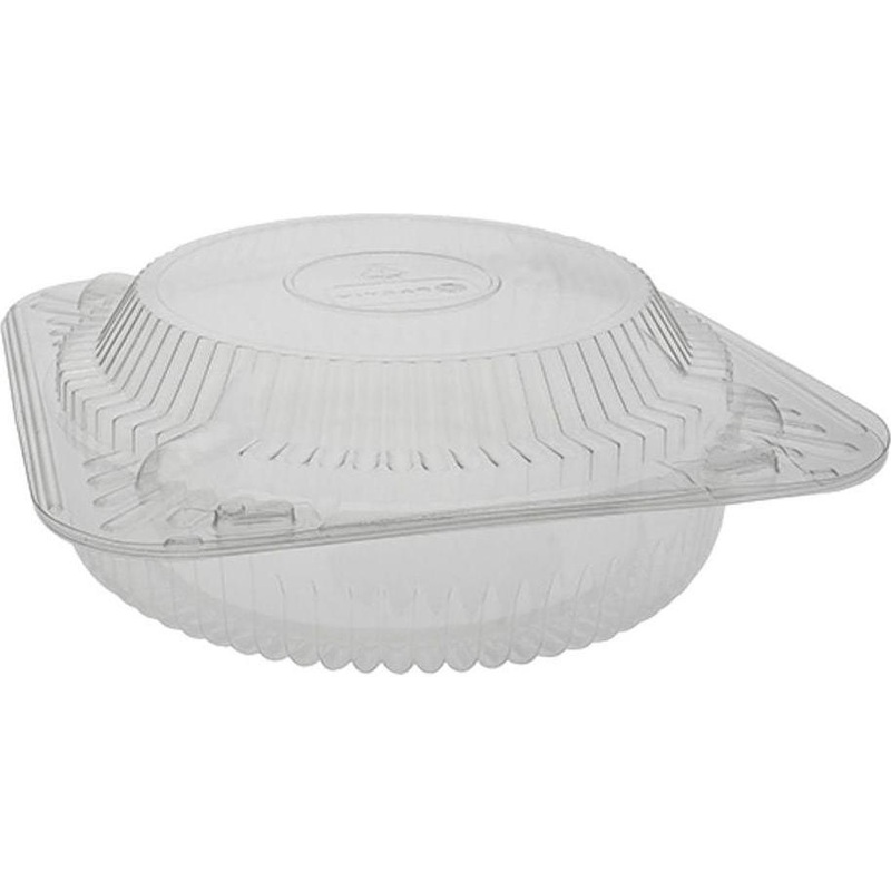 Pactiv Evergreen - 8" Round Clear PET Hinged Lid Deep Pie Container, 200/Cs - 260555