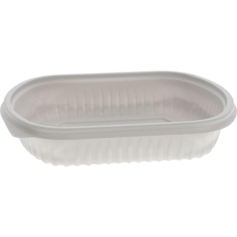 Pactiv Evergreen - 8" x 6.5", 24 Oz Medium Rectangle White Tray, 252/Cs - YCN84624000W