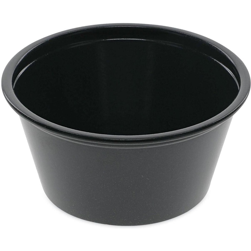 Phoenix Packaging - 2 Oz Black Plastic Portion Cup, 2500/Cs - PHOCOVPK002
