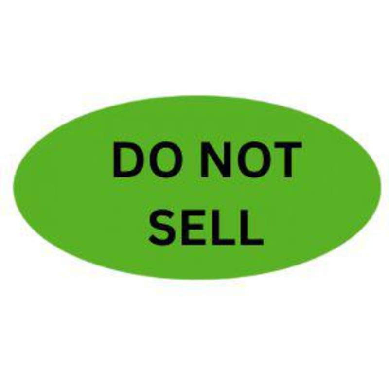 Precision Label & Tag - 1.5" Green Oval DO NOT SELL Label, 1000/rl - LAB1890