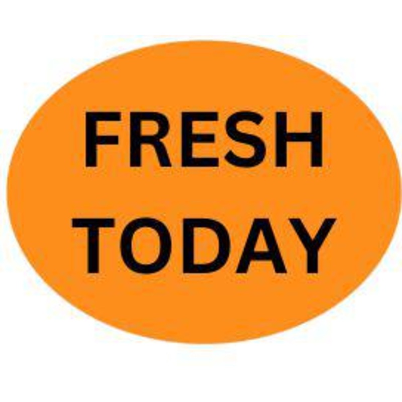 Precision Label & Tag - 1.5" Orange Oval FRESH TODAY Label, 1000/rl - LAB0104