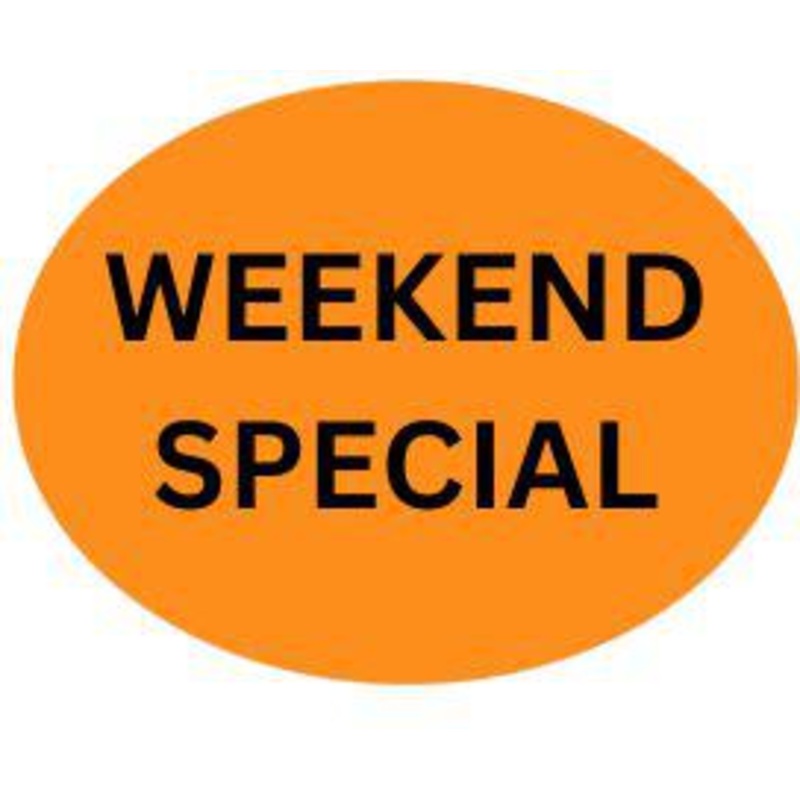 Precision Label & Tag - 1.5" Orange Oval WEEKEND SPECIAL Label, 1000/rl - LAB0155