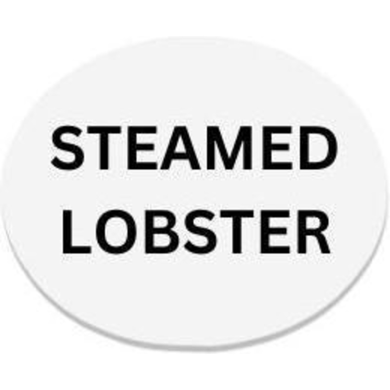Precision Label & Tag - 1.5" White Oval STEAMED LOBSTER Label, 1000/rl - LAB2786
