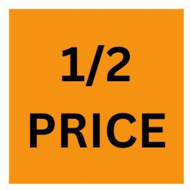 Precision Label & Tag - 1.9" Orange Square 1/2 PRICE Label, 300/rl - LAB0422