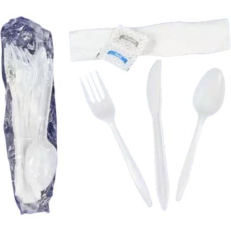 R J Schinner - White Heavy Weight PP 6 Pc Cutlery Kit, 250/Cs - EMPE177000