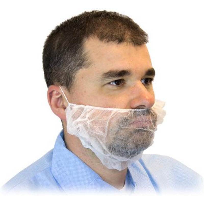 Ralston CanSafe - 18" White 100% Latex Free Beard Covers, 100/Bag, 10Bags/Case - DBRD-1000