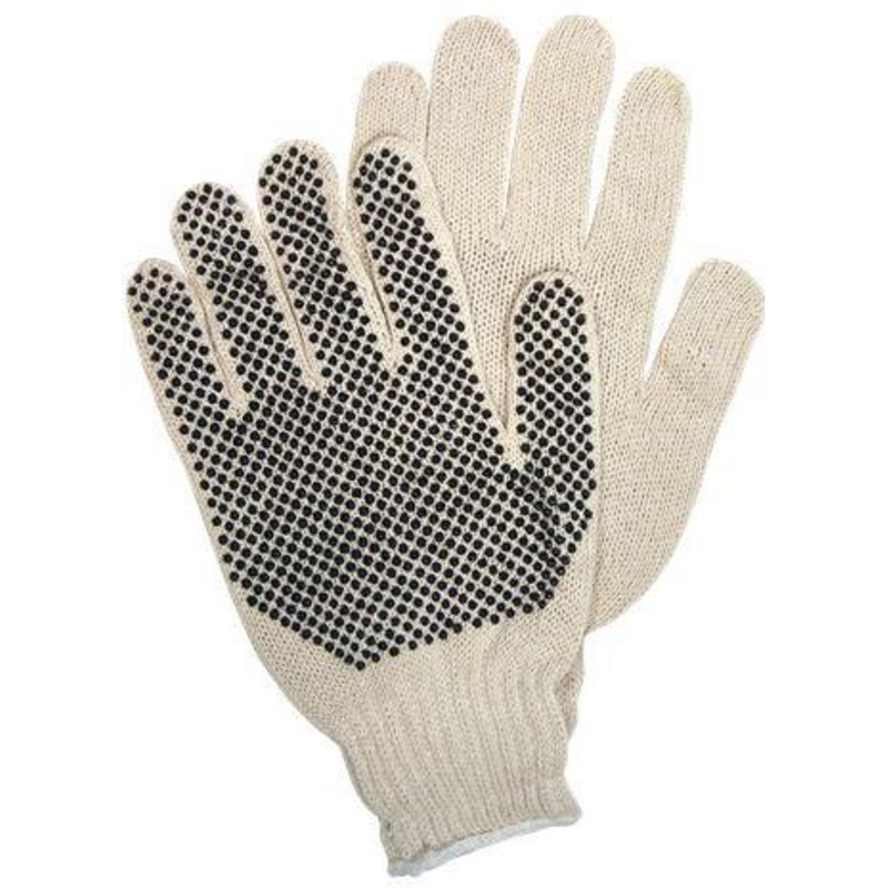 Ralston CanSafe - Large String Knit Cotton Polyester Gloves with Dots, 1 Pair - TSZGSBSLG2P20