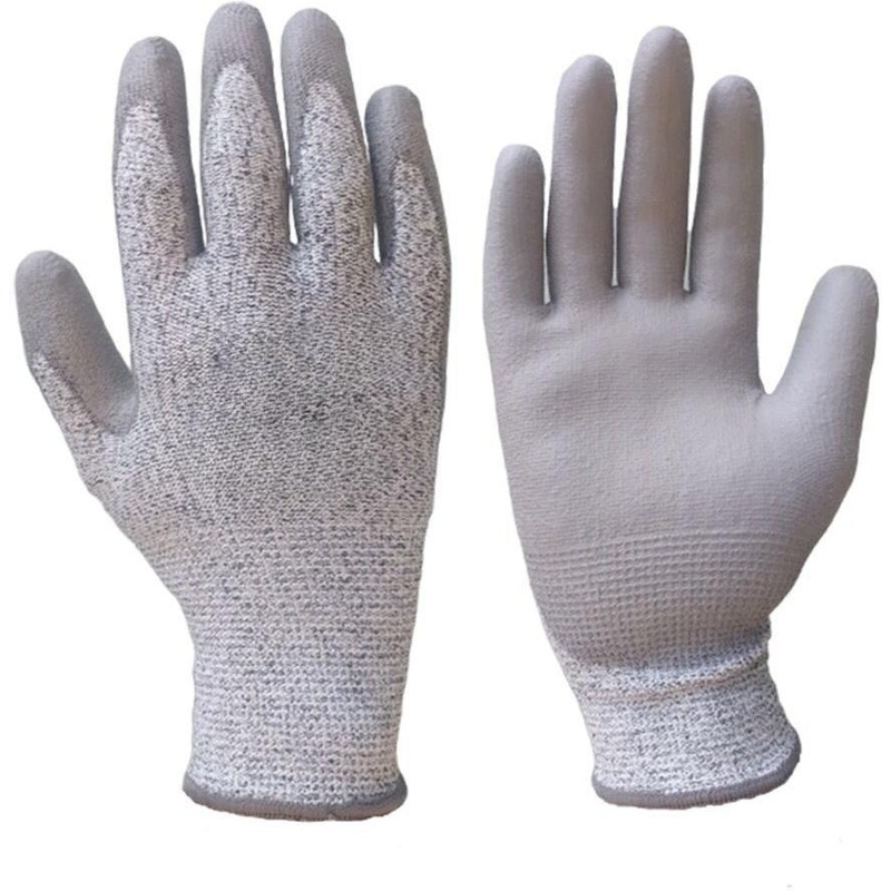 Ralston CanSafe - X-Large PU Coated Palm Cut Gray Resistant Gloves with White Hem - Level 3, 1 Pair - TSZGS13XLCYPU