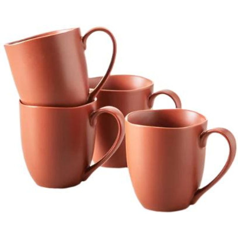 Fortessa - Heirloom 11.5 Oz Terracotta Tapered Mug, Pack of 4 - STN.8000.9.17
