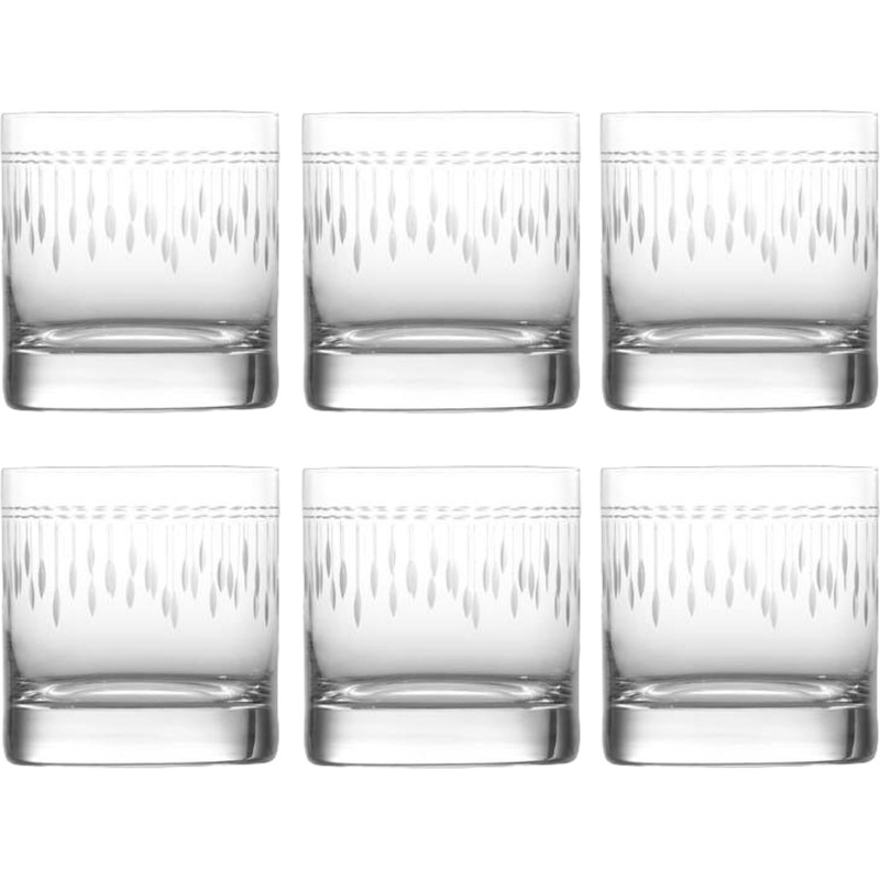 Fortessa - Vanity 13.5 Oz Etched Double Old Fashioned Glass, Pack of 6 - 0017.G956055