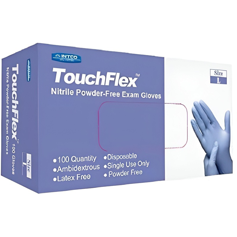 Ralston CanSafe - Touchflex Blue Large 5 mil Powder Free Nitrile Glove, 100/bx - TFGNP100L