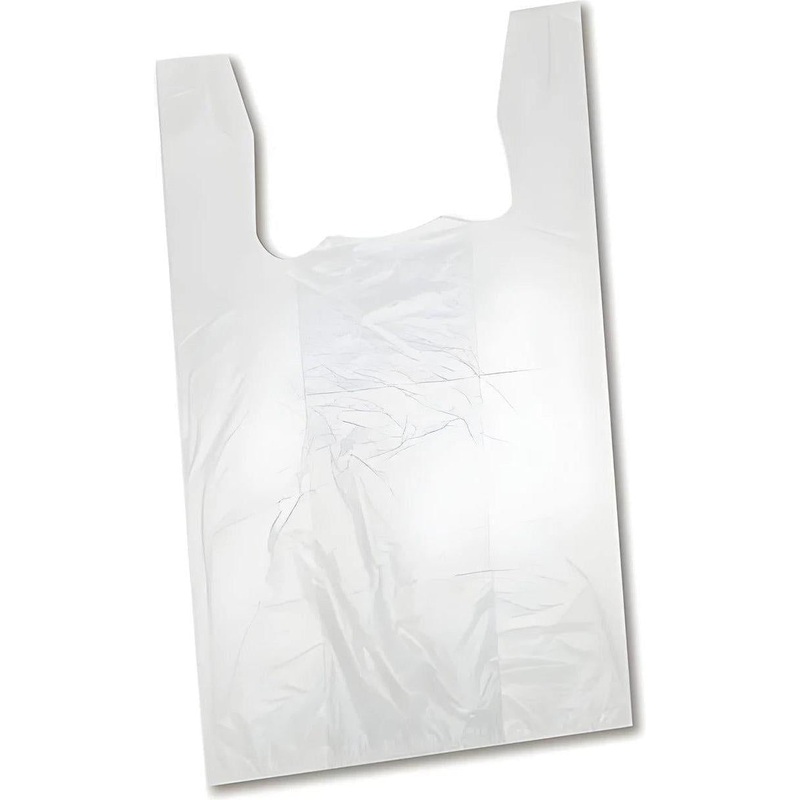 RiteSource - 11" x 6" x 21" S4 Low Density White Shopping Bag, 14lb/Cs - RSTLD4W