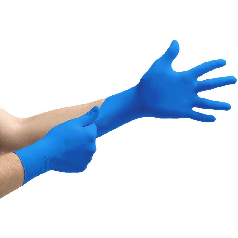 RiteTouch - 12" HONGRAY X-Large PF Nitrile Gloves with Extended Cuff Sky Blue(Light Blue), 100/bx, 10bx/cs - NEGPF2004
