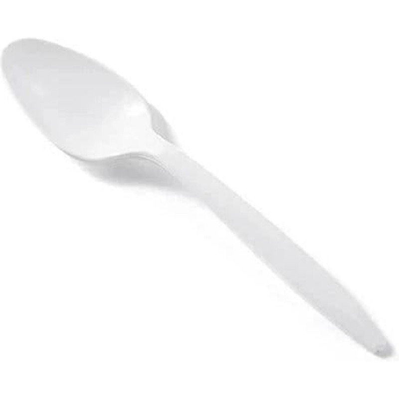 TiSA - Medium Weight Polypropylene Disposable White Teaspoon, 1000/cs - 310196