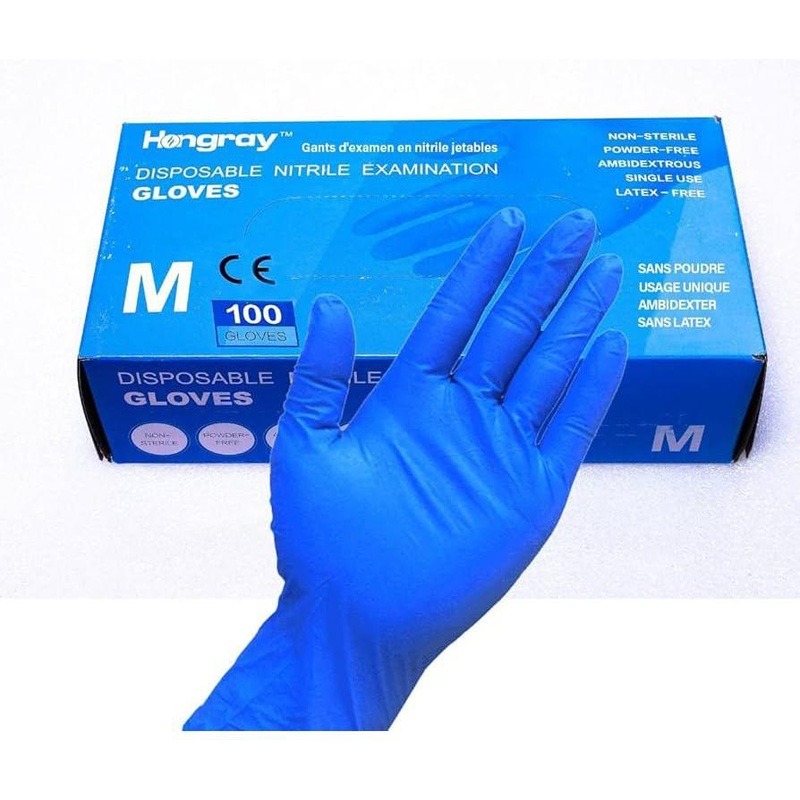 RiteTouch - HONGRAY Medium PF Nitrile Gloves, 100/bx, 10bx/cs - NEGPF9003
