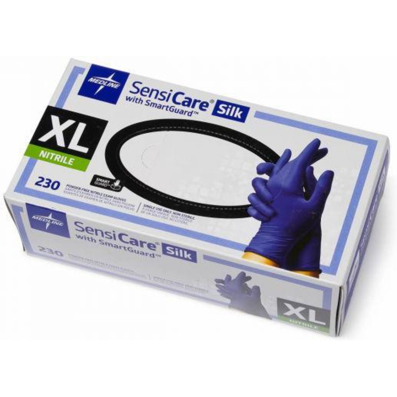 RiteTouch - SensiCare Silk X-Large PF Nitrile Exam Gloves with SmartGuard Film, 230/bx, 10bx/cs - MDS2587