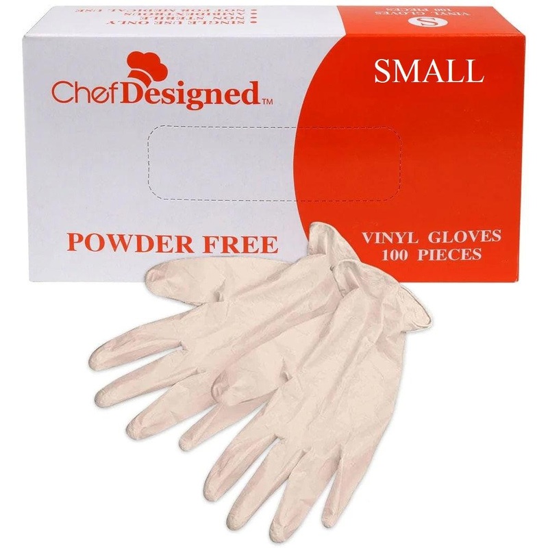 RiteTouch - Vinyl PF Small Chef Designed Gloves, 100/bx, 10bx/cs - VGPF-SML
