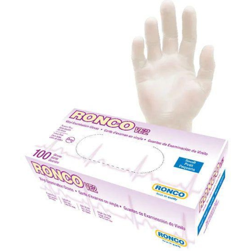 Ronco - Powder Free Vinyl Gloves VE2 X-Large, 100/Bx - RNC1253PF