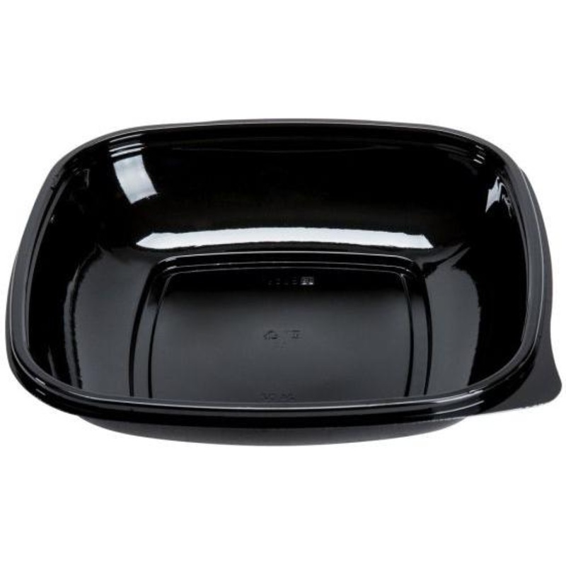 Sabert - 24 Oz. Black Medium Square Bowl, 300/Cs - 4403264