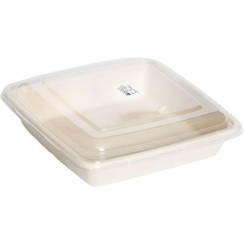 Sabert - Clear Flat Lid for Square Pulp Containers, 300/Cs - SAB51901F300PET