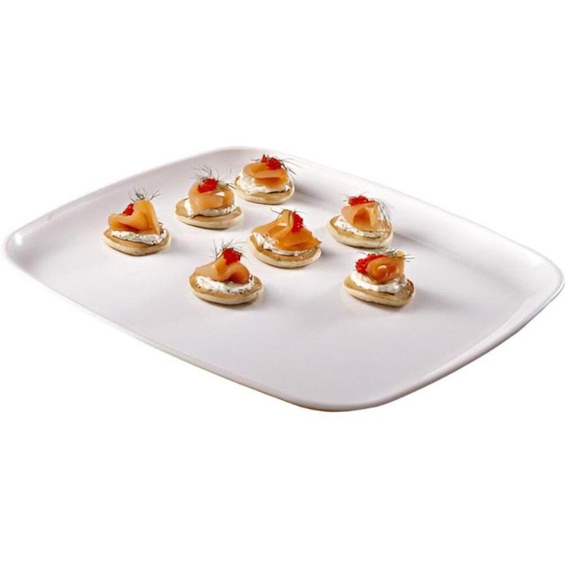 Sabert - White 16" Mozaik PP Square Platter, 25/Cs - SAB2316PP