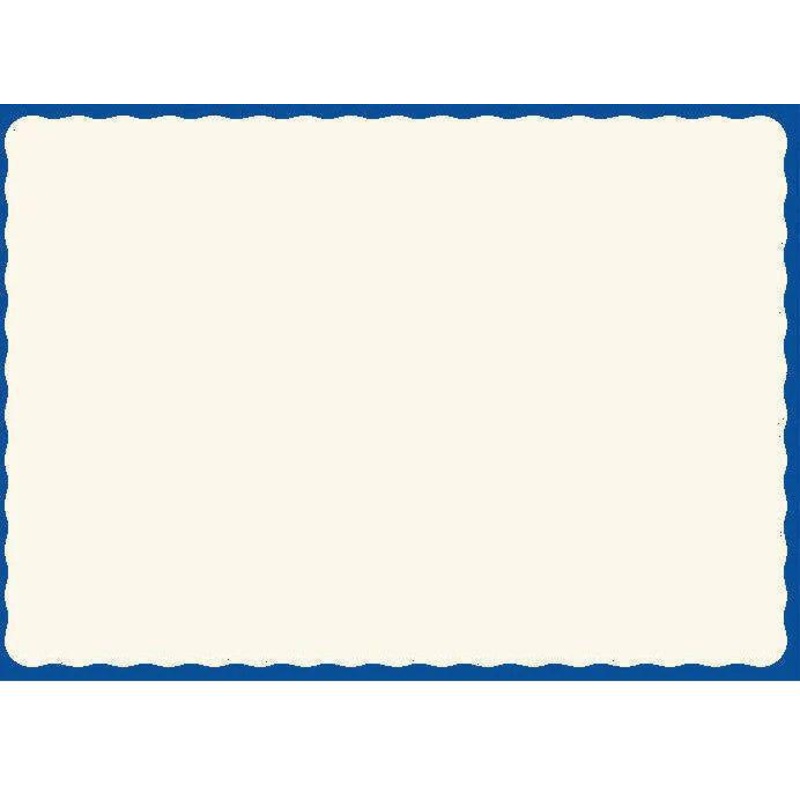 Sanfacon - 9.5" x 13.5" White Scalloped Placemat, 1000/Cs - 320645