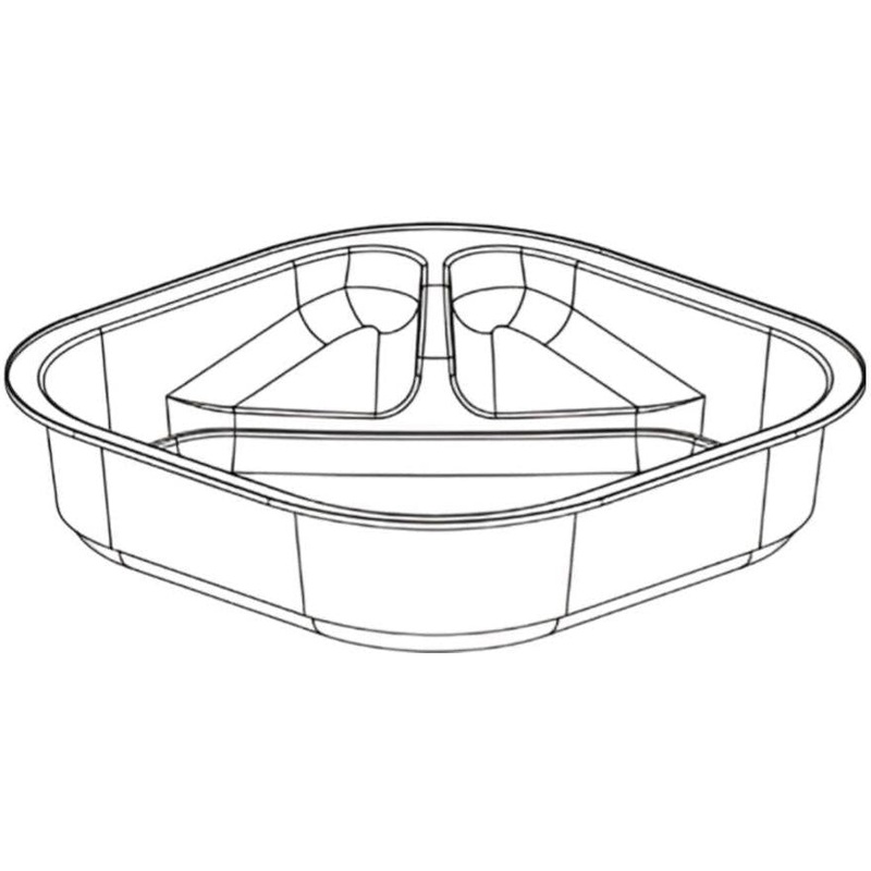 Tilton Plastic - 3.5 Oz, 3.6" x 3.6" x 0.8" Clear Square Parfait Insert, 1800/Cs Fits R-506 - R-591