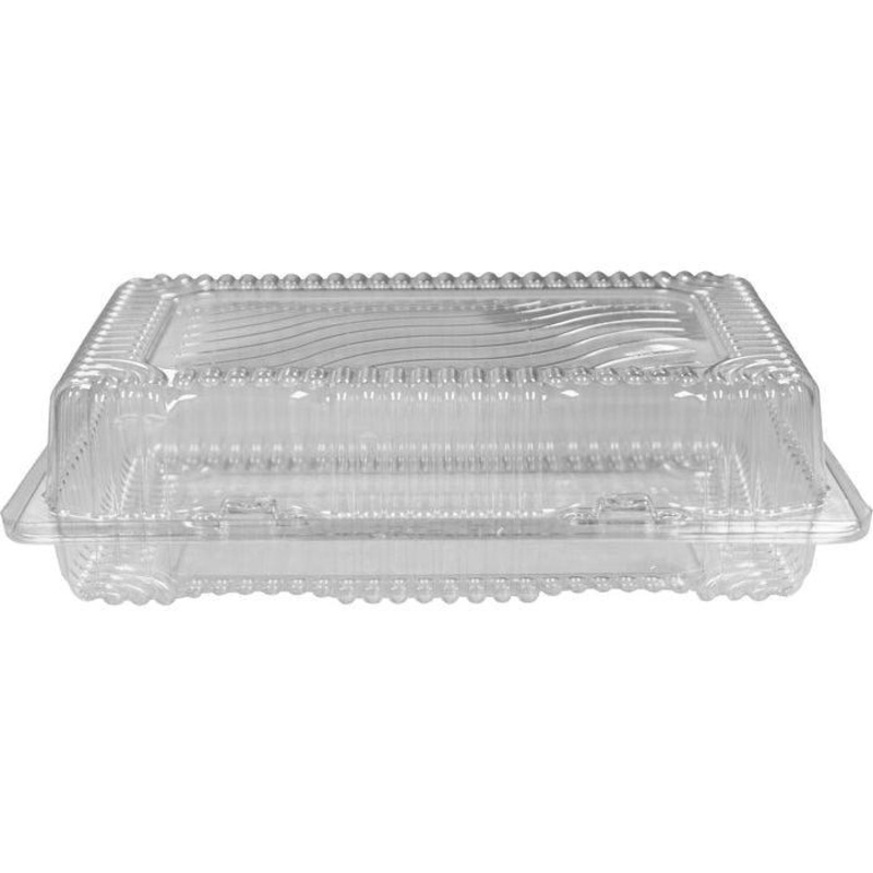 Vespa - 8.2" x 5.9" x 2.6" PET Hinged Shallow Lunch Container, 500/Cs - 2651019