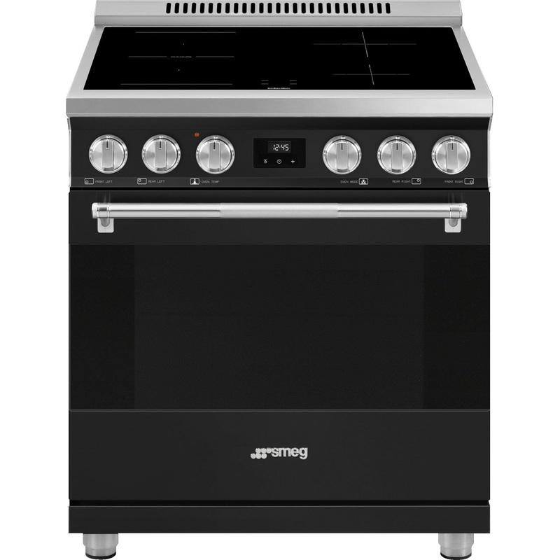 Smeg - 30" Freestanding Matte Black Induction Range - SPR30UIMAN