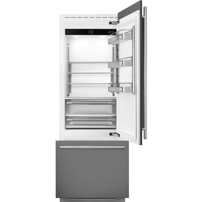 Smeg - 30" Panel Ready Built-In Fridge with Convertible Freezer, Right Hinge - RBMU30R