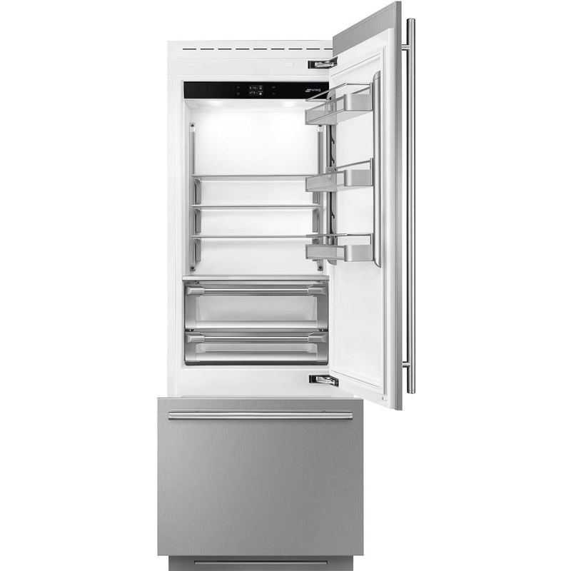 Smeg - 30" Stainless Steel Built-In Fridge with Convertible Freezer, Right Hinge - RBMU30RX
