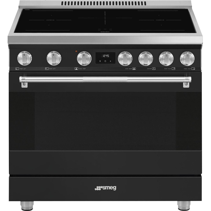 Smeg - 36" Freestanding Matte Black Induction Range - SPR36UIMAN