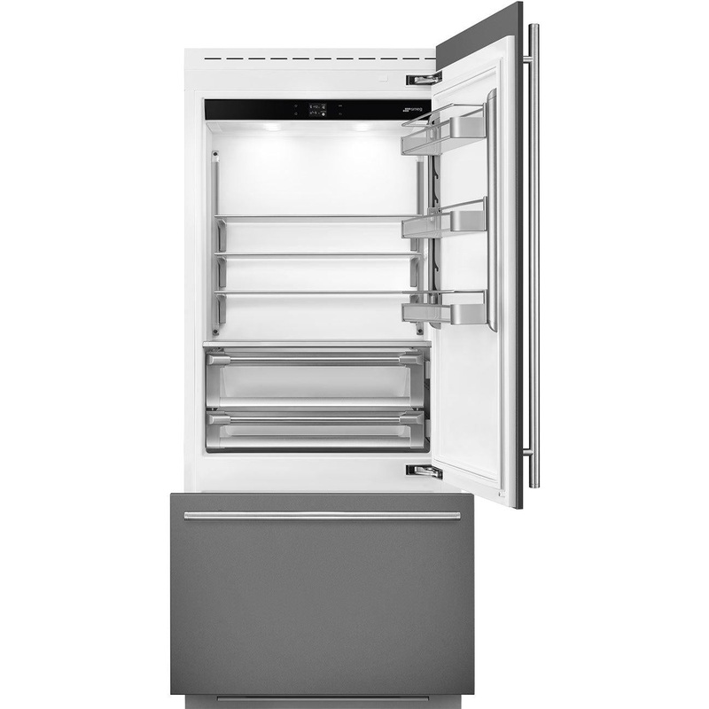Smeg - 36" Panel Ready Built-In Fridge with Convertible Freezer, Right Hinge - RBMU36R