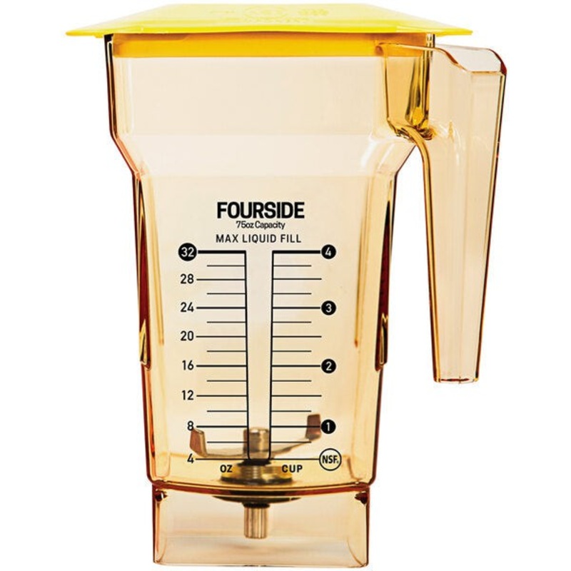 BlendTec - FourSide 75 Oz Yellow Jar with Yellow Hard Lid, Pack of 2 - 40-710-06