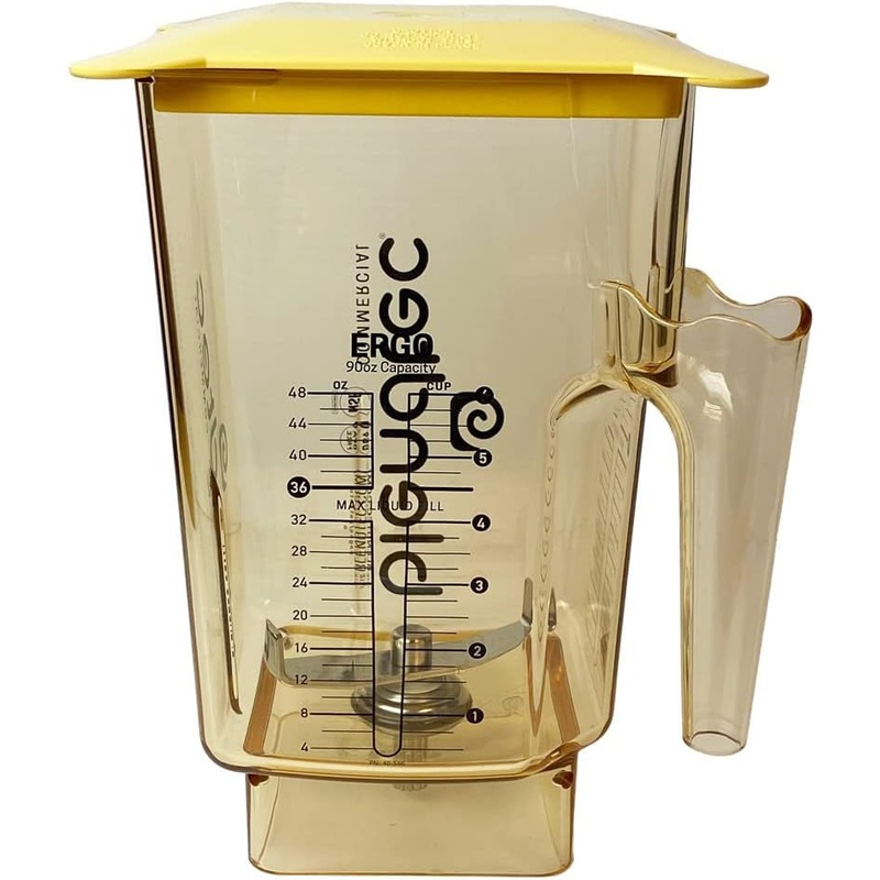 BlendTec - WildSide+ Ergo 90 Oz Peach Jar with Yellow Hard Lid - 40-636-68