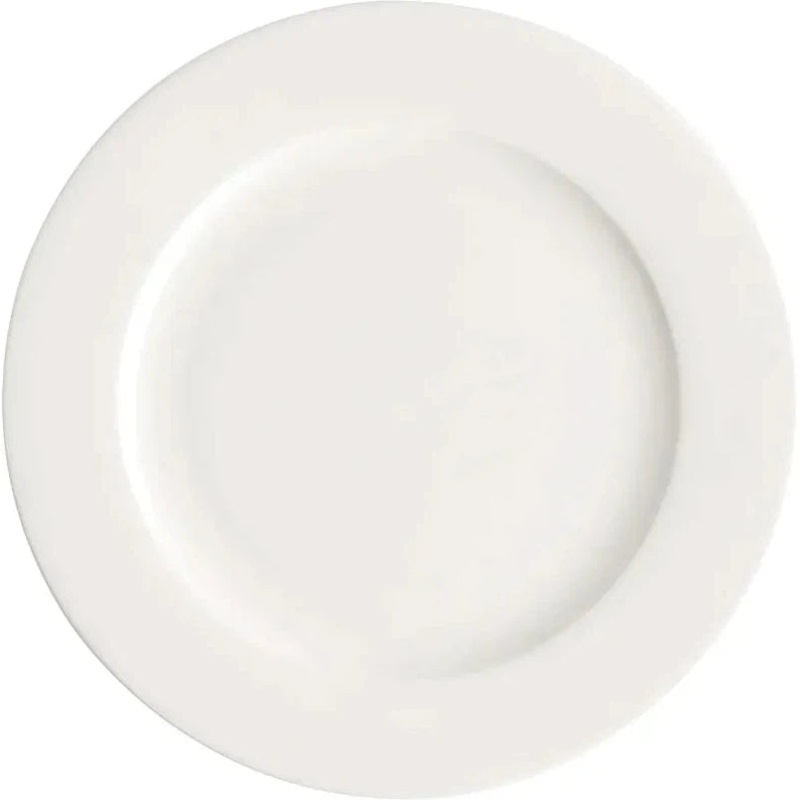 Browne - FOUNDATION 10.75" Round White Wide Rim Plate, 1 Dz - 5630110