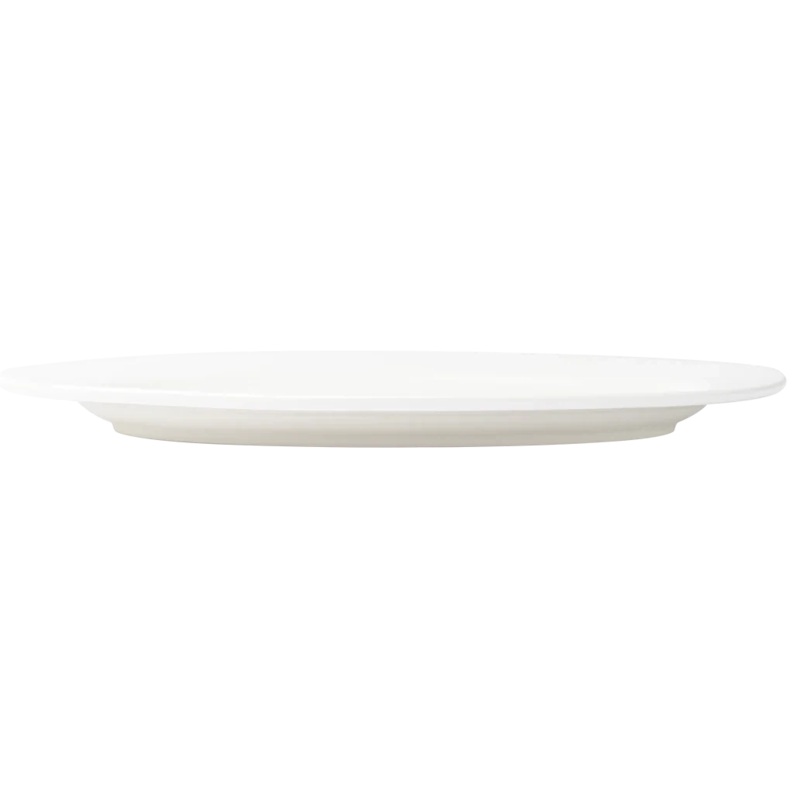 Browne - FOUNDATION 11.75" x 8.5" Porcelain White Oval Wide Rim Plate, 1 Dz - 5630118